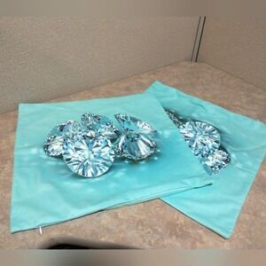17x17 square pillow covers zippered round diamond design teal COVERS ONLY